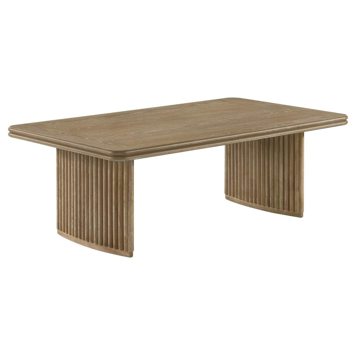 722858-S2 Adina 2-piece Wood Coffee Table Set Distressed Light Brown