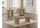722858-S3 Adina 3-piece Wood Coffee Table Set Distressed Light Brown
