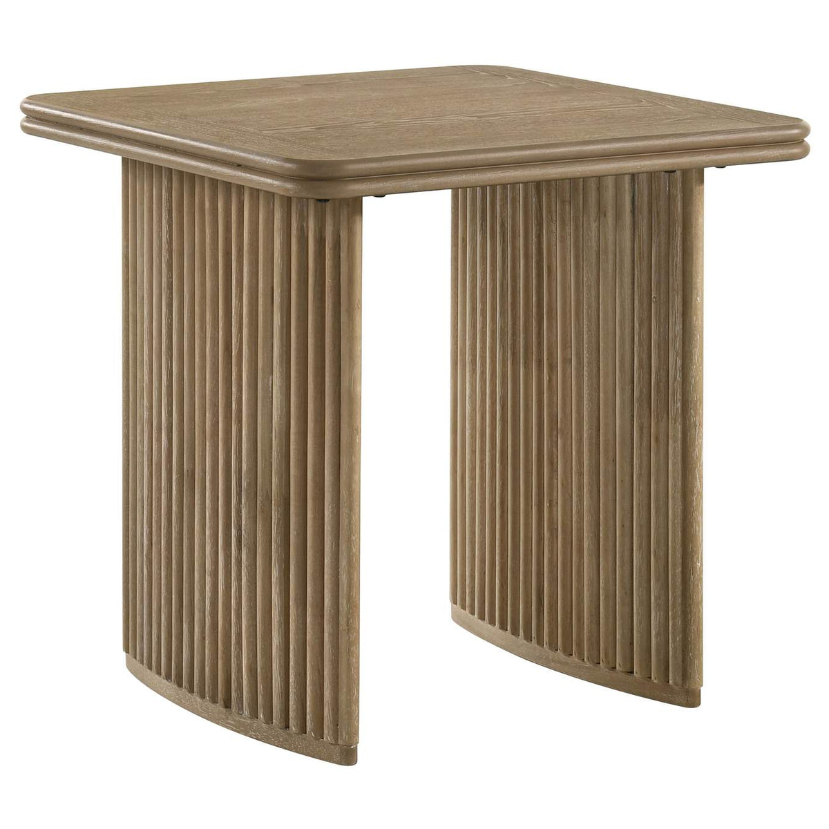 722858-S3 Adina 3-piece Wood Coffee Table Set Distressed Light Brown
