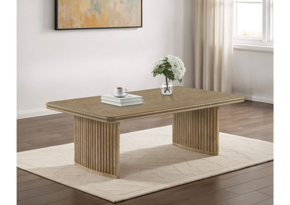 722858 Adina Rectangular Wood Coffee Table Distressed Light Brown