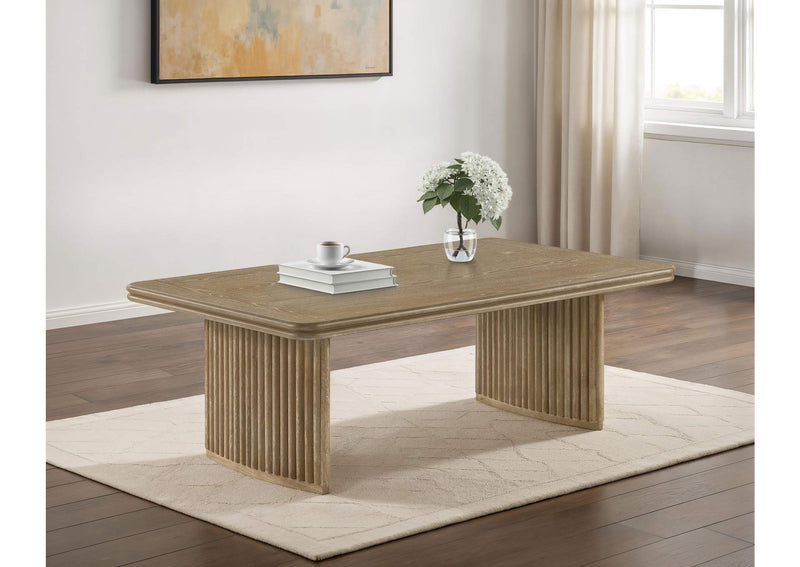 722858 Adina Rectangular Wood Coffee Table Distressed Light Brown