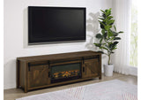 722863 Enfield 71-inch TV Stand Fireplace Media Console Dark Pine