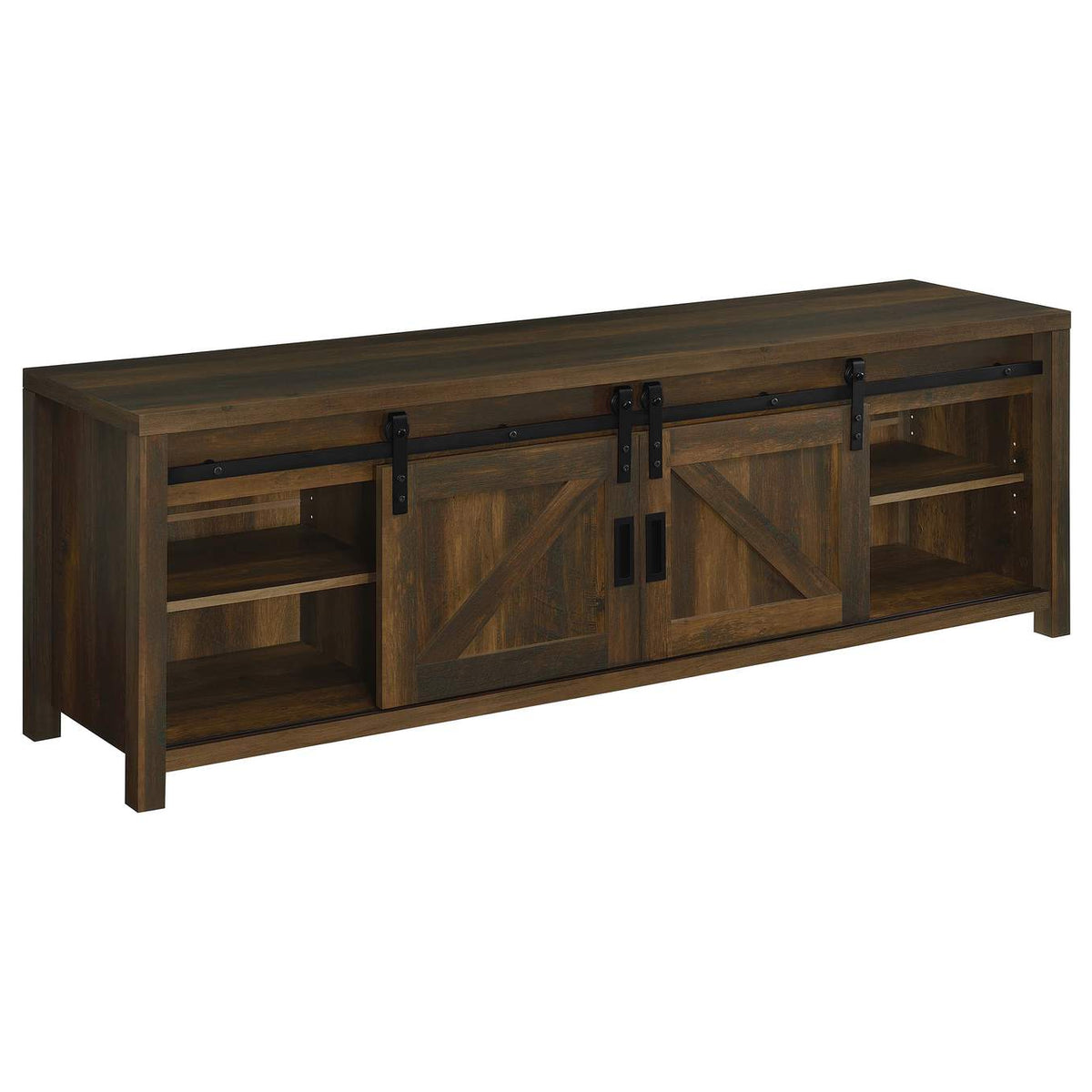 722863 Enfield 71-inch TV Stand Fireplace Media Console Dark Pine