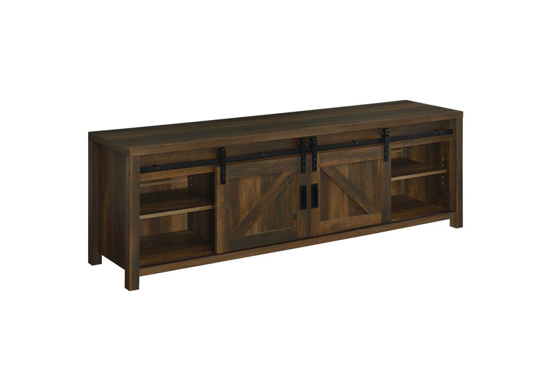 722863 Enfield 71-inch TV Stand Fireplace Media Console Dark Pine
