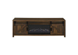 722863 Enfield 71-inch TV Stand Fireplace Media Console Dark Pine