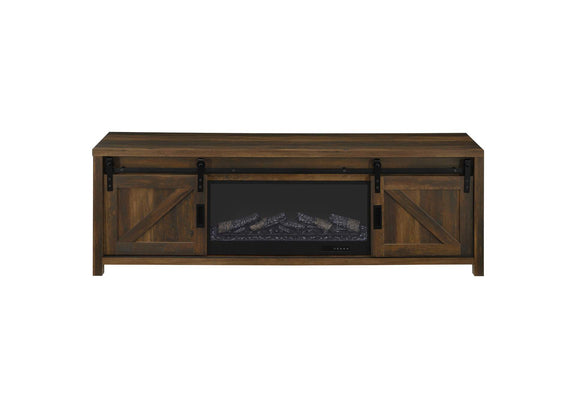 722863 Enfield 71-inch TV Stand Fireplace Media Console Dark Pine