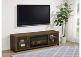 722873 Havering 71-inch TV Stand Fireplace Media Console Dark Pine