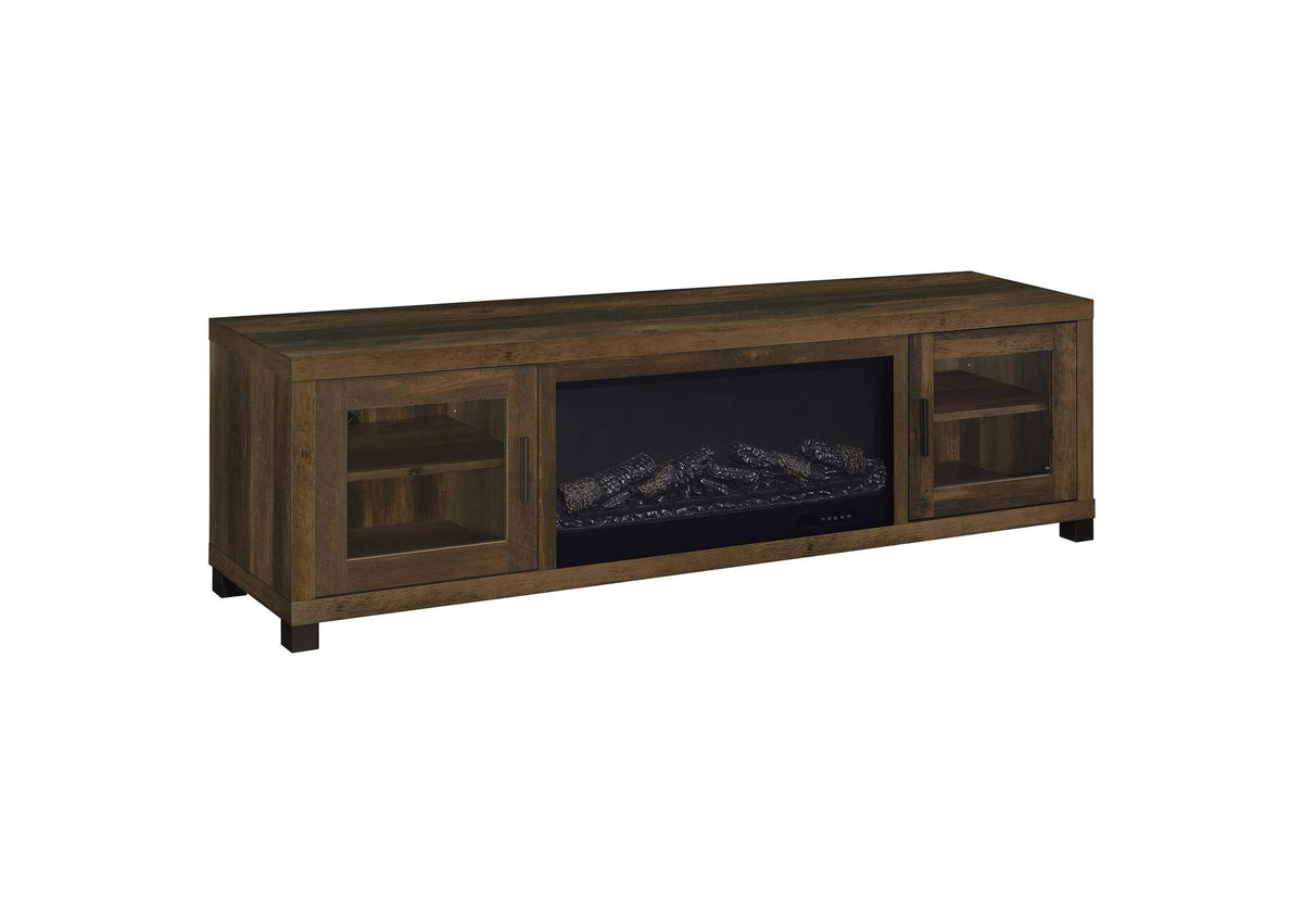 722873 Havering 71-inch TV Stand Fireplace Media Console Dark Pine