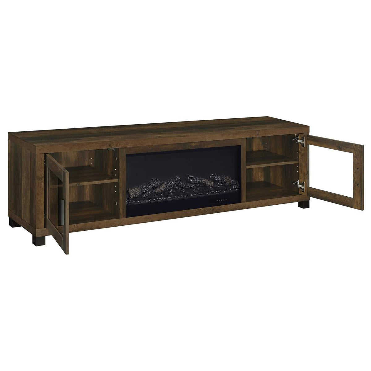 722873 Havering 71-inch TV Stand Fireplace Media Console Dark Pine