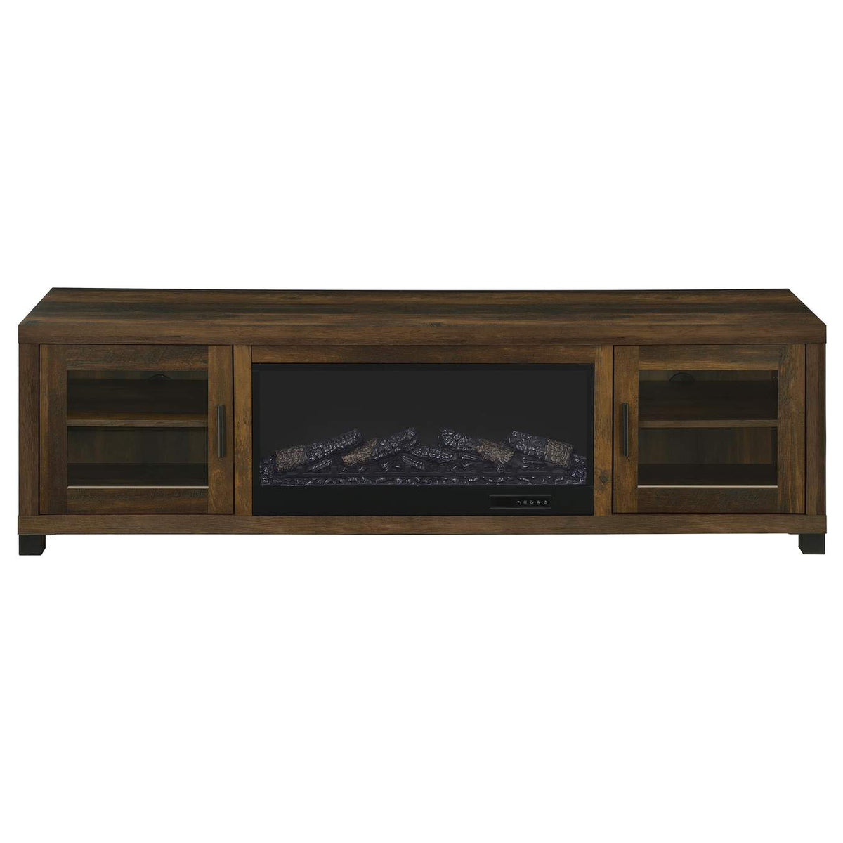 722873 Havering 71-inch TV Stand Fireplace Media Console Dark Pine