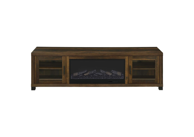 722873 Havering 71-inch TV Stand Fireplace Media Console Dark Pine