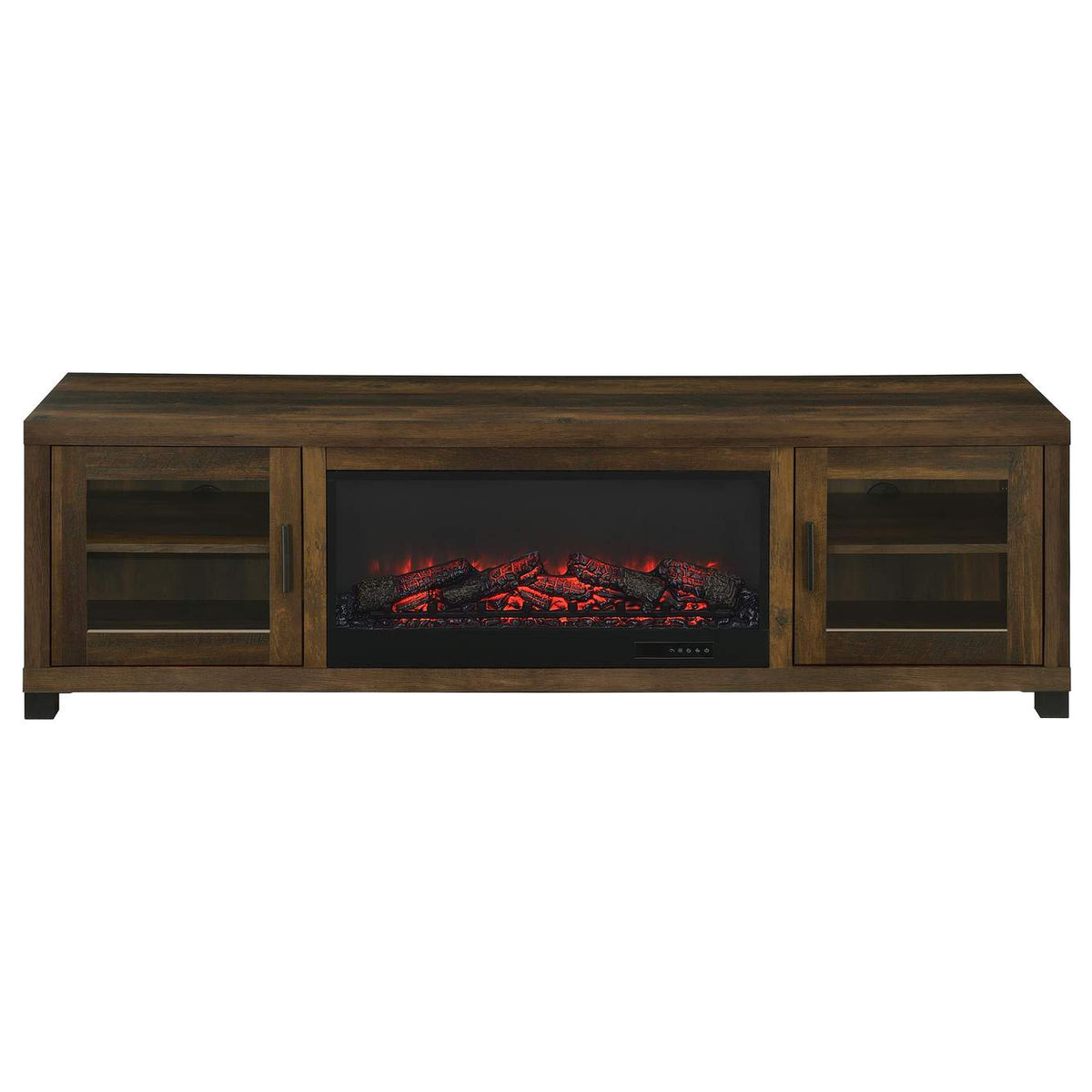 722873 Havering 71-inch TV Stand Fireplace Media Console Dark Pine
