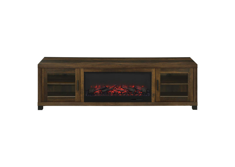 722873 Havering 71-inch TV Stand Fireplace Media Console Dark Pine