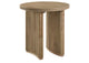 722937 Adina Round Wood Side End Table Distressed Light Brown