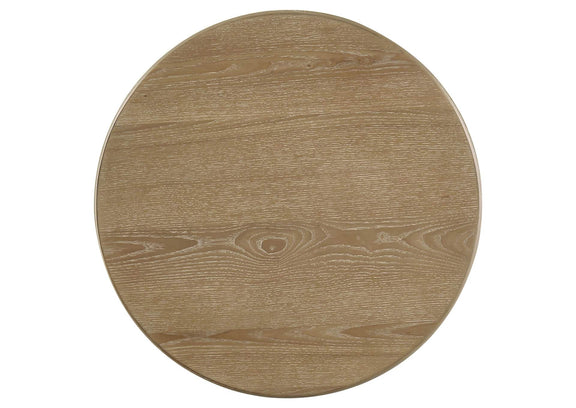 722937 Adina Round Wood Side End Table Distressed Light Brown