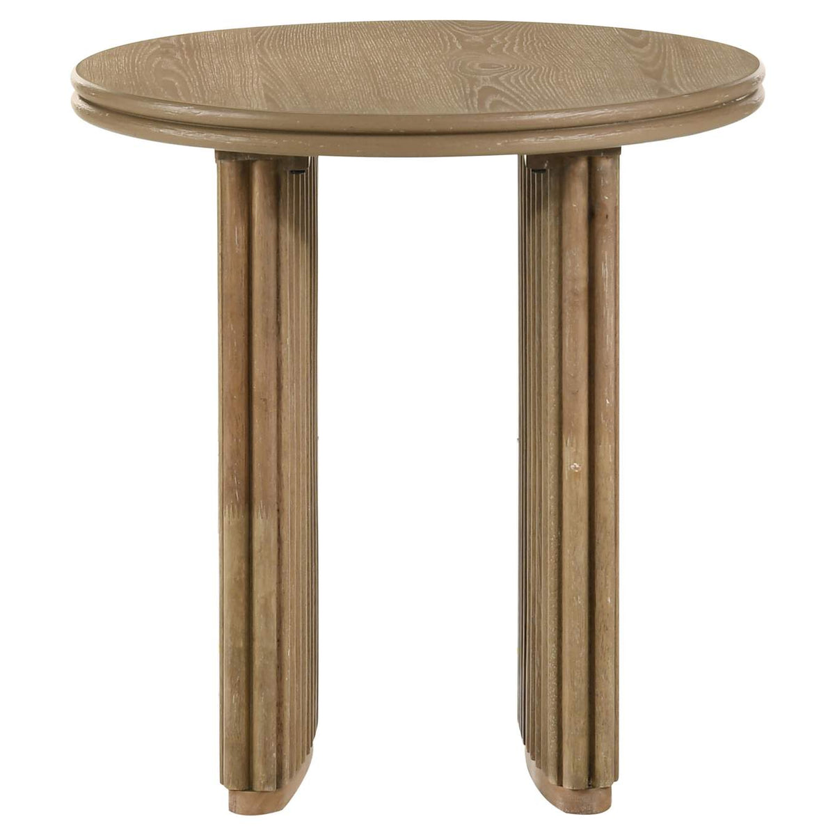 722938-S2 Adina 2-piece Round Coffee Table Set Distressed Light Brown