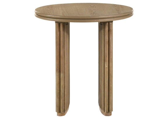 722938-S2 Adina 2-piece Round Coffee Table Set Distressed Light Brown