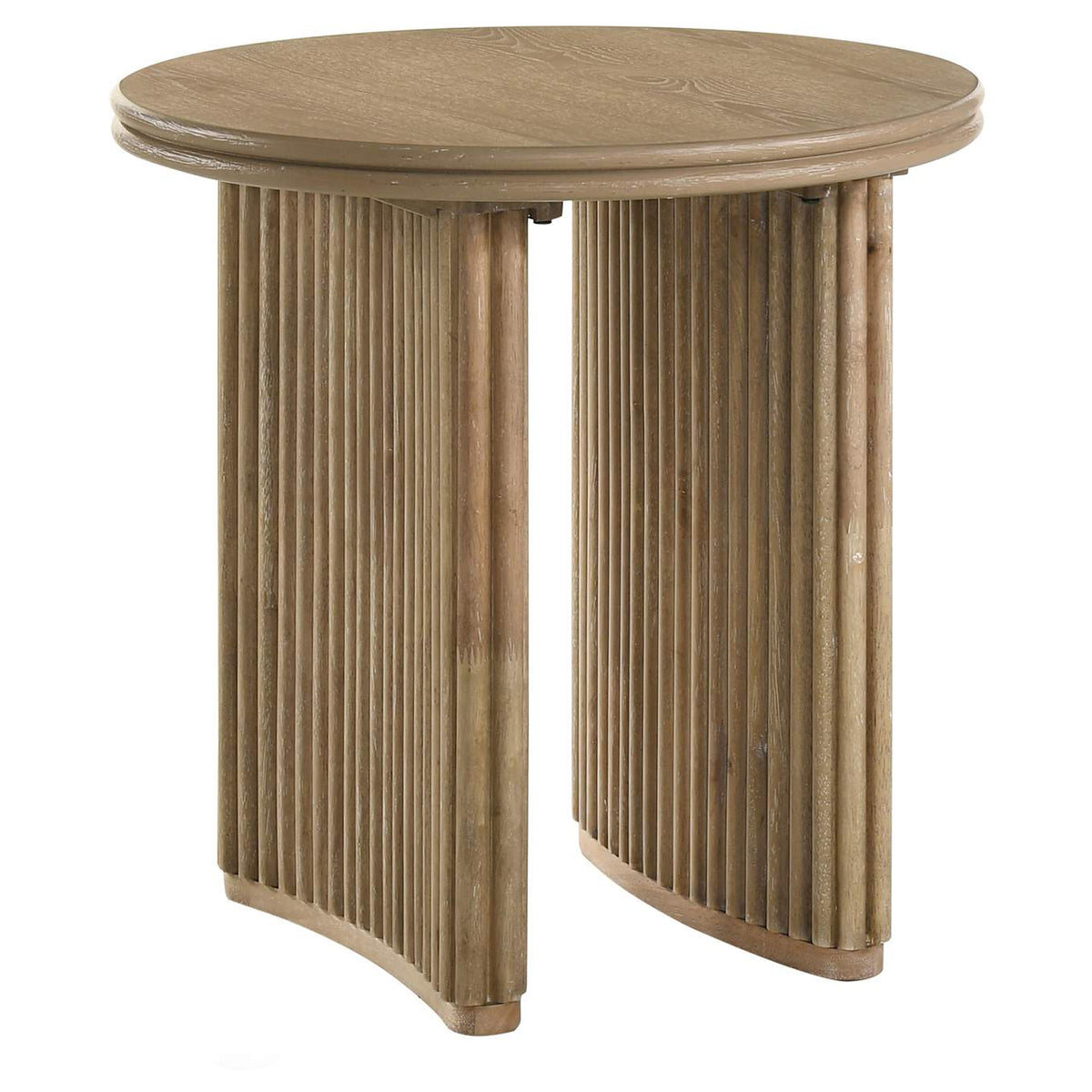 722938-S3 Adina 3-piece Round Coffee Table Set Distressed Light Brown