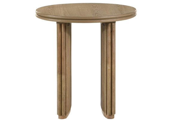722938-S3 Adina 3-piece Round Coffee Table Set Distressed Light Brown