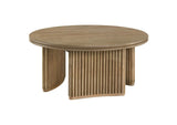 722938 Adina 36-inch Round Wood Coffee Table Distressed Light Brown