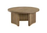 722938 Adina 36-inch Round Wood Coffee Table Distressed Light Brown