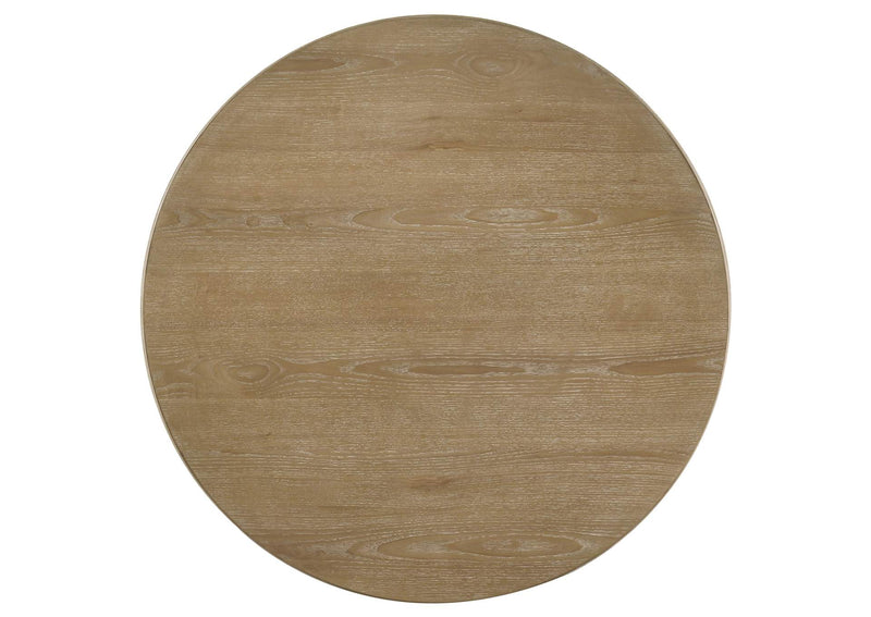 722938 Adina 36-inch Round Wood Coffee Table Distressed Light Brown