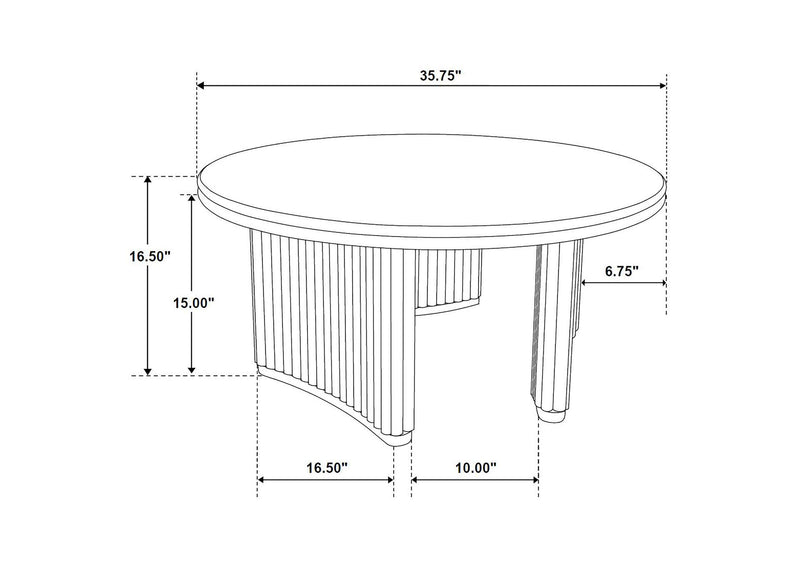 722938 Adina 36-inch Round Wood Coffee Table Distressed Light Brown