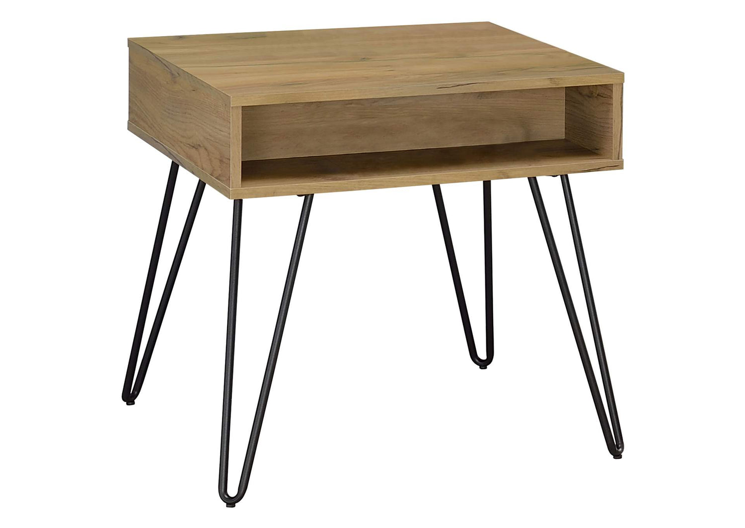 Fanning Engineered Wood Side End Table Golden Oak