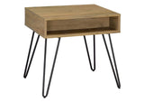 Fanning Engineered Wood Side End Table Golden Oak