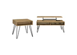 723368-S2 Fanning 2-piece Lift Top Coffee and End Table Set Golden Oak