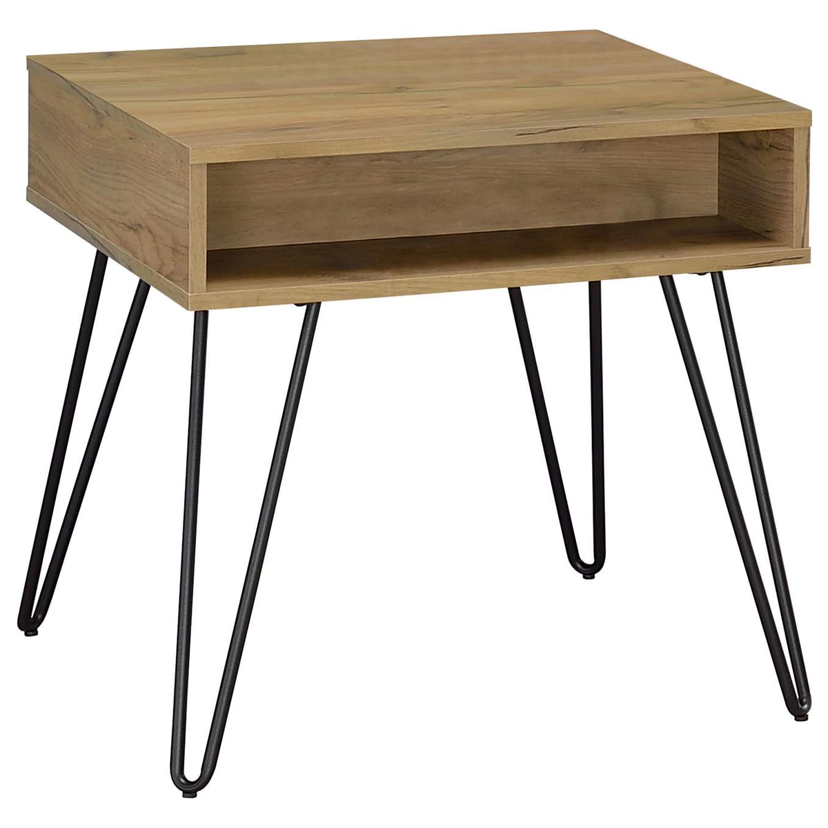 723368-S2 Fanning 2-piece Lift Top Coffee and End Table Set Golden Oak