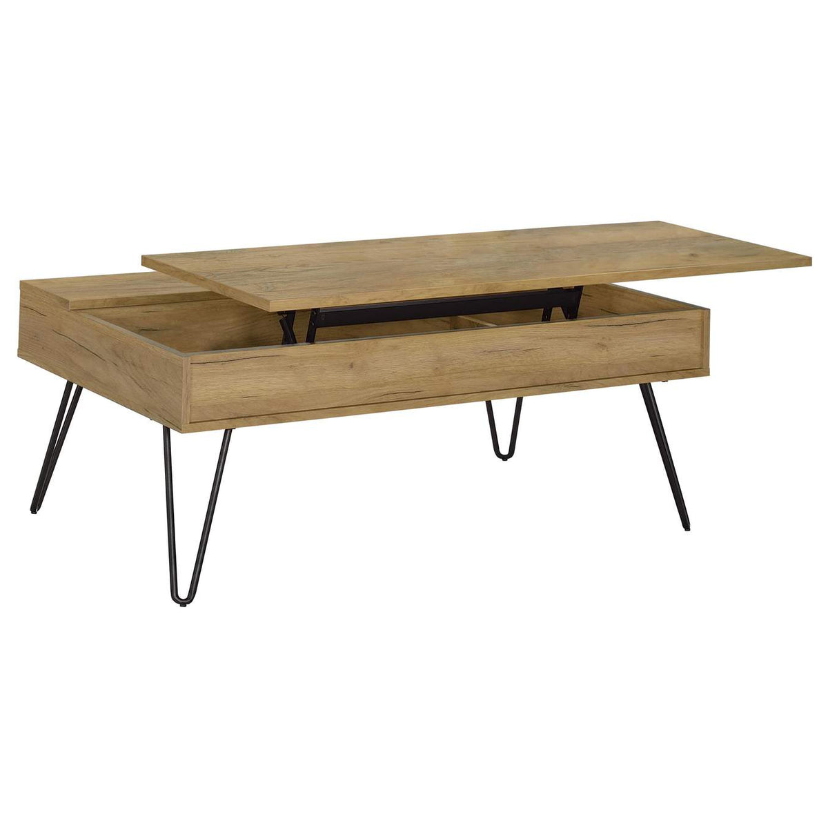 723368-S2 Fanning 2-piece Lift Top Coffee and End Table Set Golden Oak