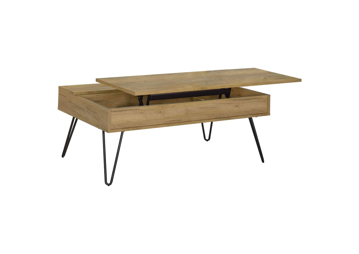 Fanning Engineered Wood Lift Top Coffee Table Golden Oak