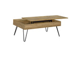 Fanning Engineered Wood Lift Top Coffee Table Golden Oak