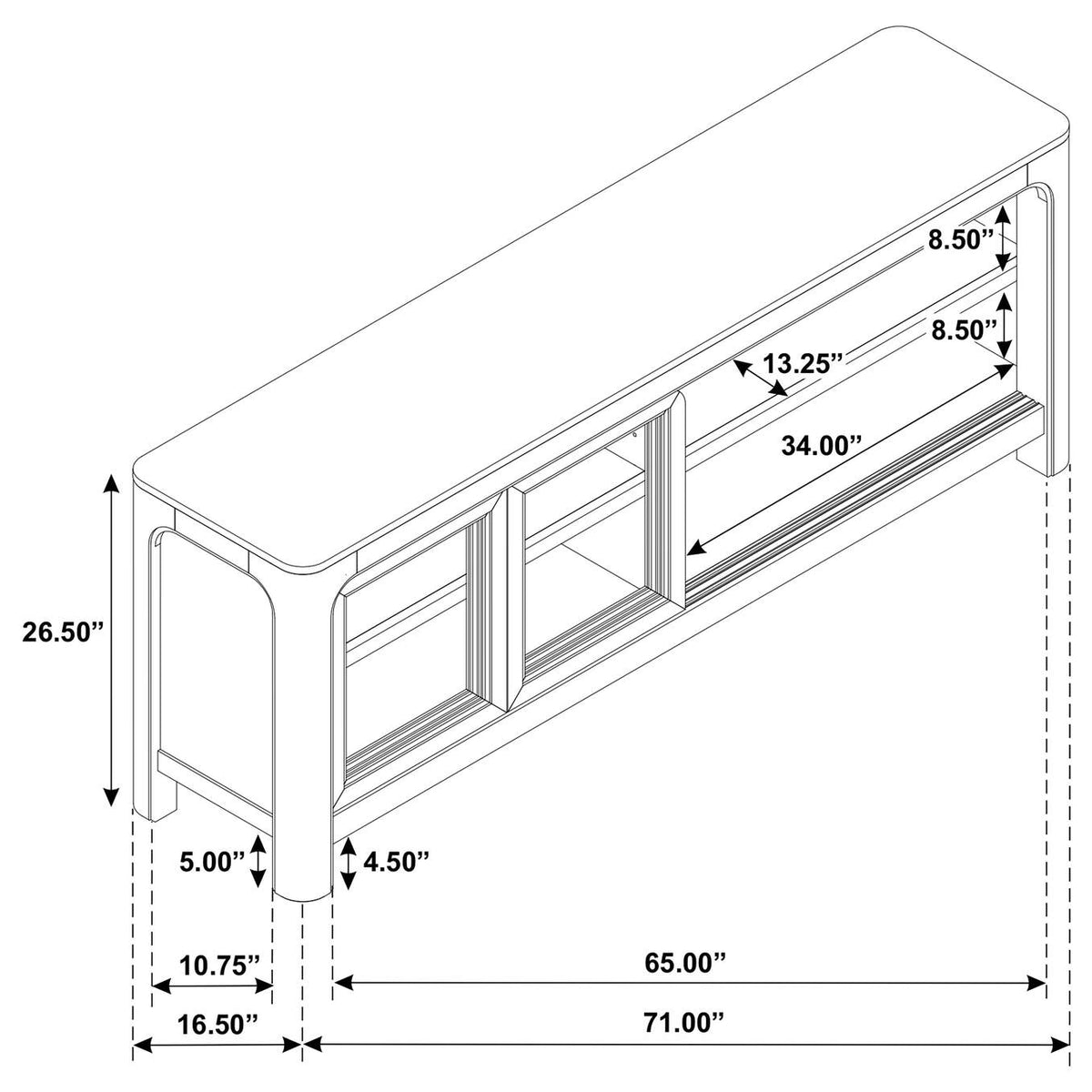 723483 Solano 71-inch 2-door TV Stand Media Console Weathered Mango