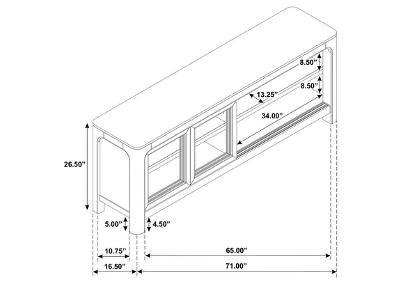 723483 Solano 71-inch 2-door TV Stand Media Console Weathered Mango