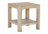 723487 Solano Square Wood Side End Table with Shelf Weathered Mango