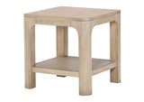 723487 Solano Square Wood Side End Table with Shelf Weathered Mango