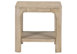 723487 Solano Square Wood Side End Table with Shelf Weathered Mango