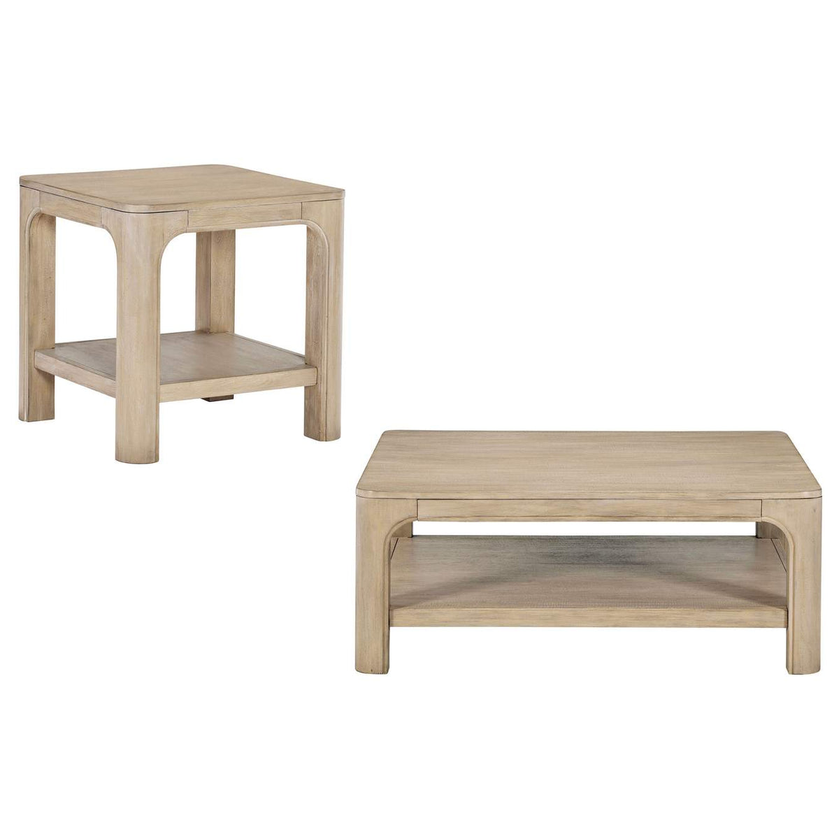 723488-S2 Solano 2-piece Square Coffee Table Set Weathered Mango