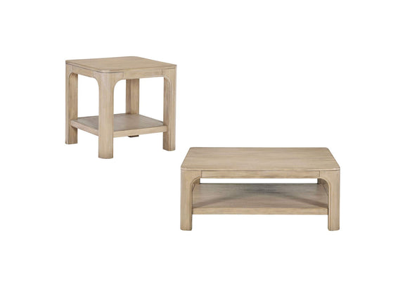 723488-S2 Solano 2-piece Square Coffee Table Set Weathered Mango