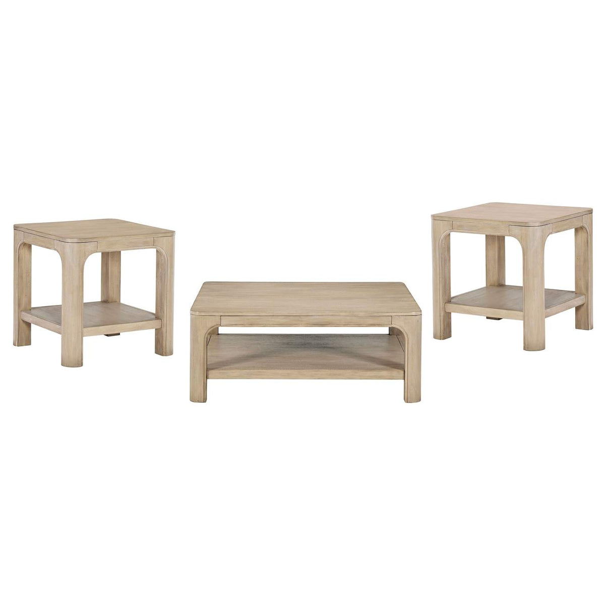 723488-S3 Solano 3-piece Square Coffee Table Set Weathered Mango