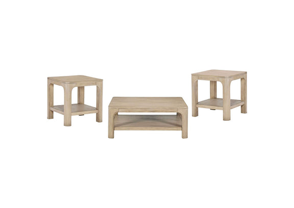 723488-S3 Solano 3-piece Square Coffee Table Set Weathered Mango