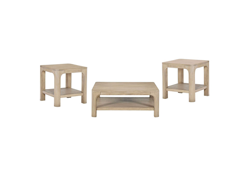 723488-S3 Solano 3-piece Square Coffee Table Set Weathered Mango