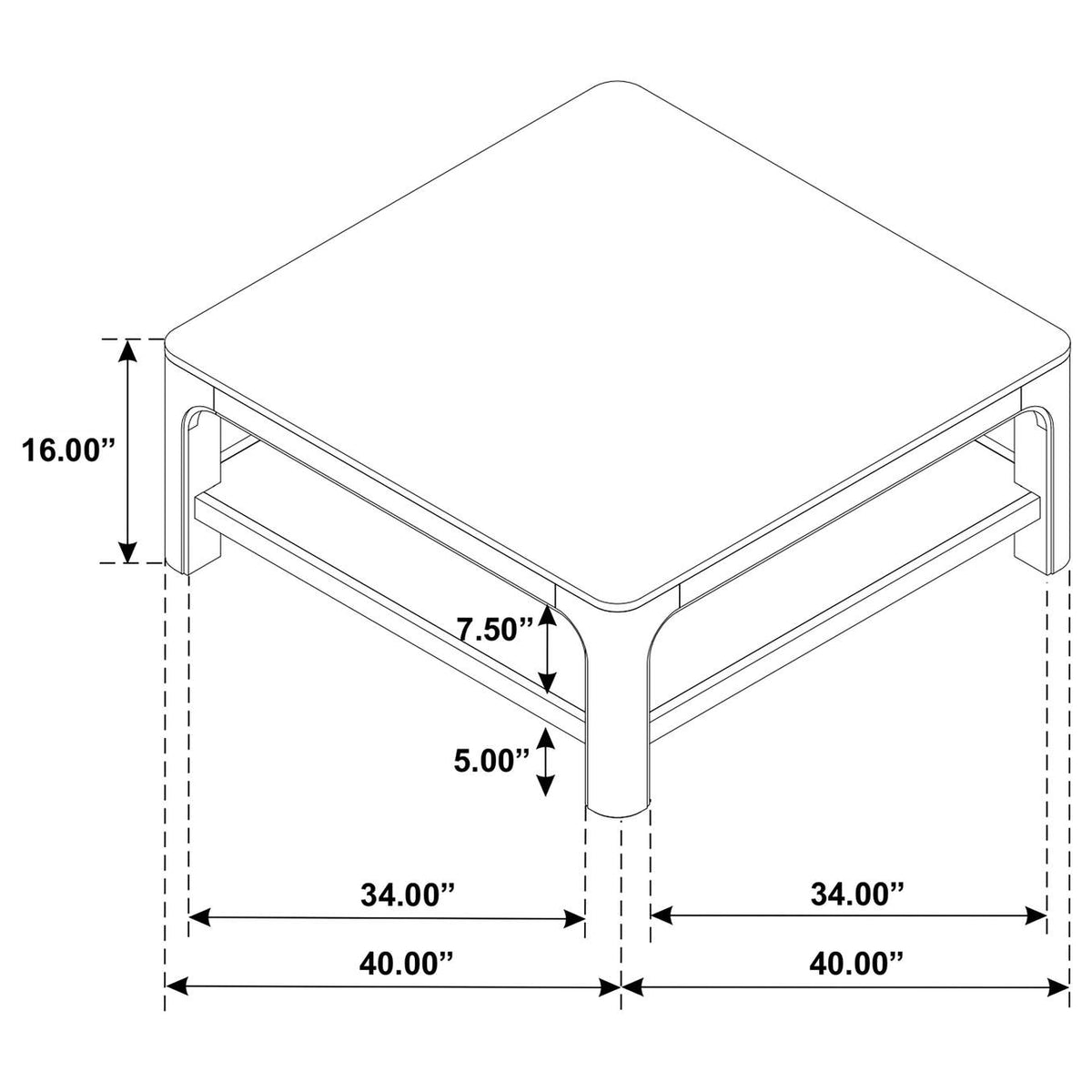 723488 Solano Square Wood Cocktail Coffee Table Weathered Mango