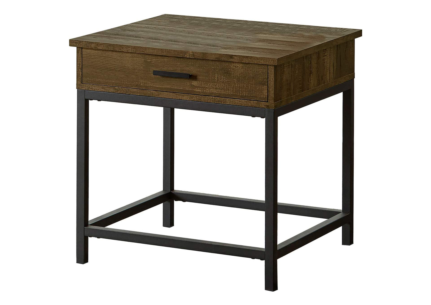Byers 1-drawer Square Engineered Wood End Table Brown Oak