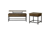 723778-S2 Byers 2-piece Lift Top Coffee and End Table Set Brown Oak