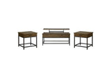 723778-S3 Byers 3-piece Lift Top Coffee and End Table Set Brown Oak