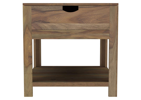 723887 Esther 1-drawer Solid Wood Side End Table Natural Sheesham