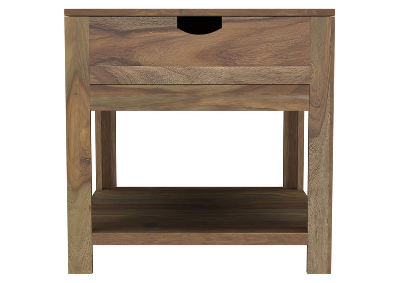 723887 Esther 1-drawer Solid Wood Side End Table Natural Sheesham